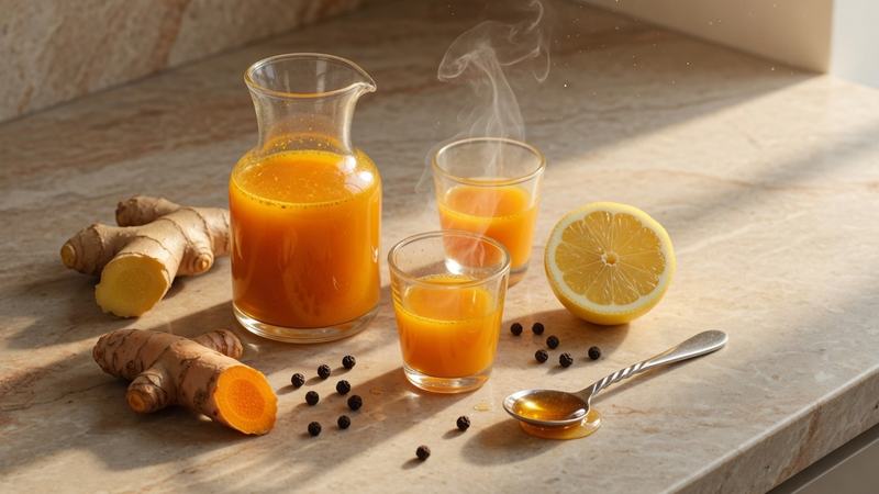 Homemade turmeric elixir golden daily ritual